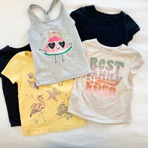 Girls 3T Summer Shirt Bundle | 5 Tees & Tank Tops | Carter’s, Cat & Jack OshKosh